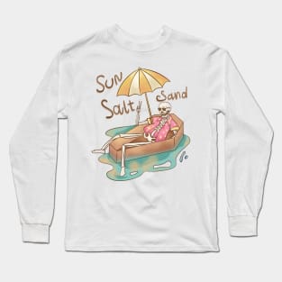 "Sun Salt Sand" Funny Skeleton Long Sleeve T-Shirt